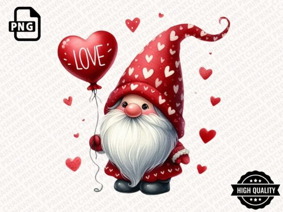Download Watercolor Valentines Gnome Clipart PNG - Premium Resources