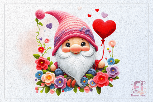 Download Crochet Valentine Floral Gnome PNG - Floral gnome png Collection