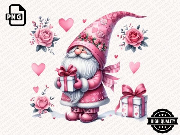 Download Watercolor Valentines Gnome Clipart PNG - Premium Resources